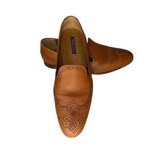 Ralph Lauren Purple Label Quincy Tan Calfskin Leather Loafers Dress Flats Size 9